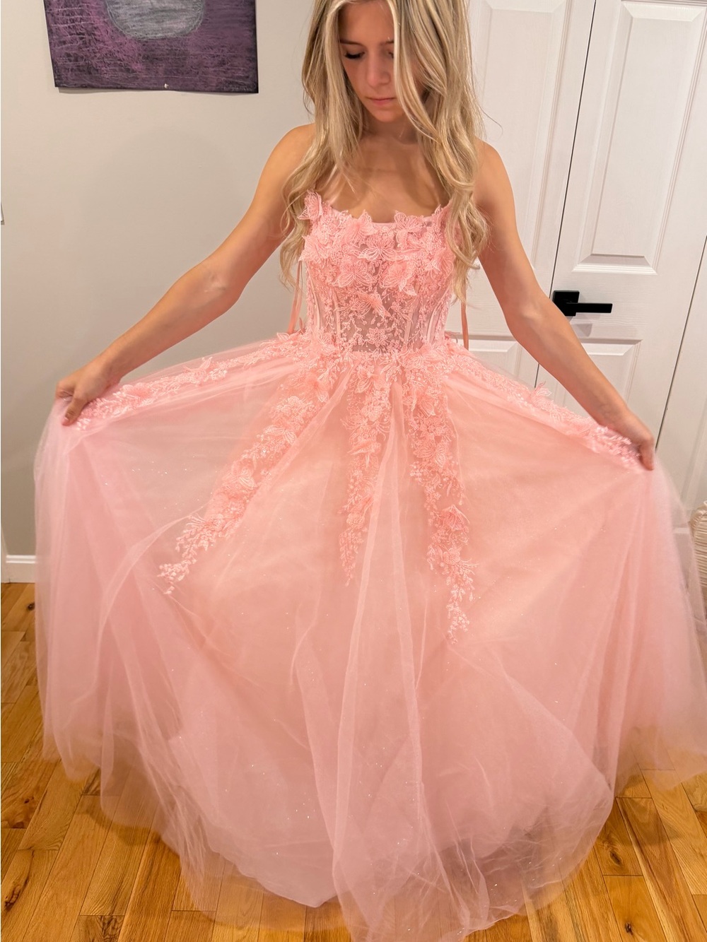 Stacees Blushing Pink A-line Tulle Ball Gown Skirt